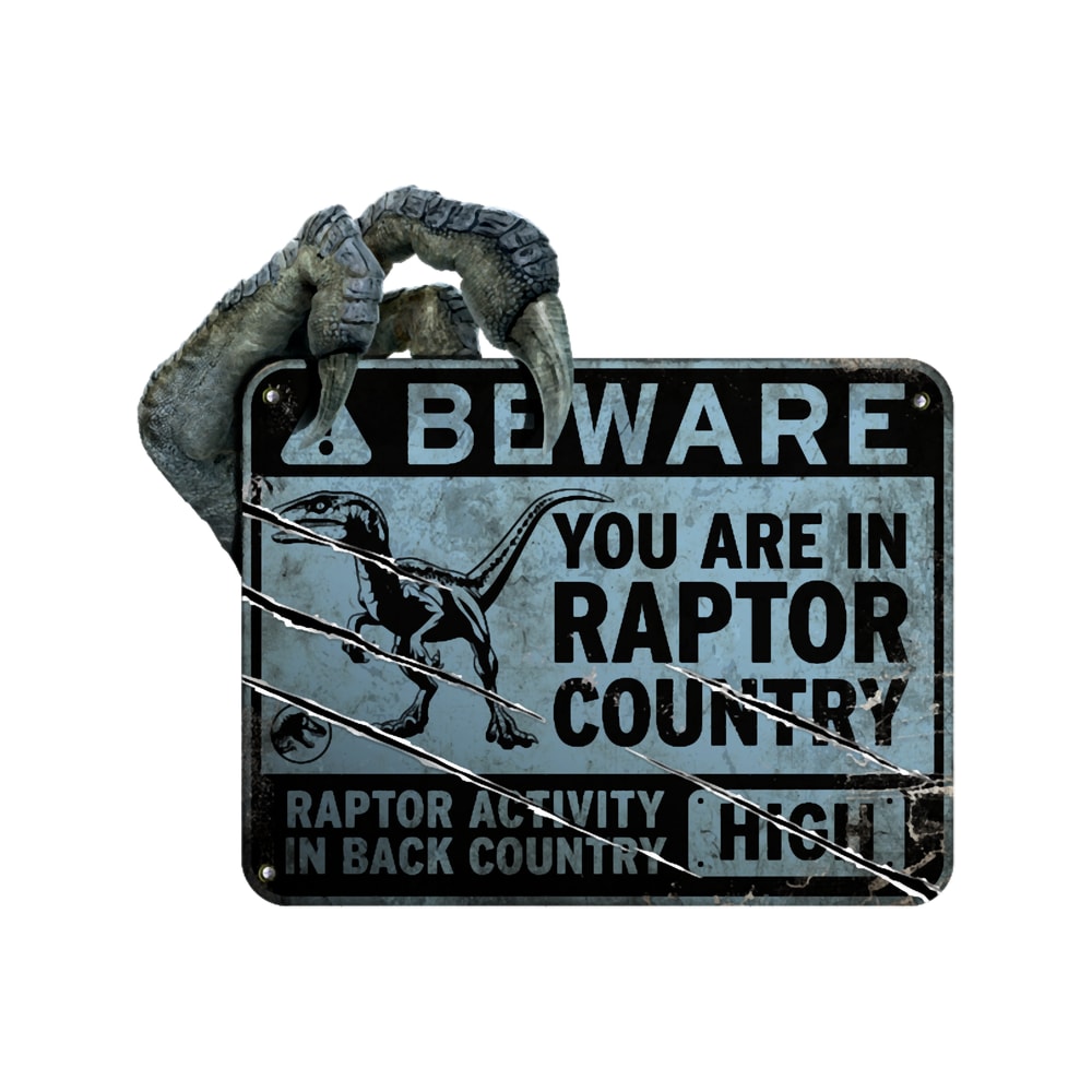 Jurassic World Dominion Velociraptor Beware Sign.png