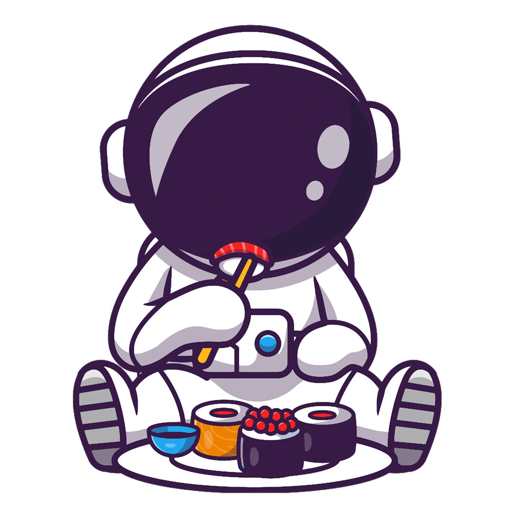 Bravery Vibrant Performance Level Cool An Astronaut Are Eating Sushi Astronaut VintageT-Shi.png