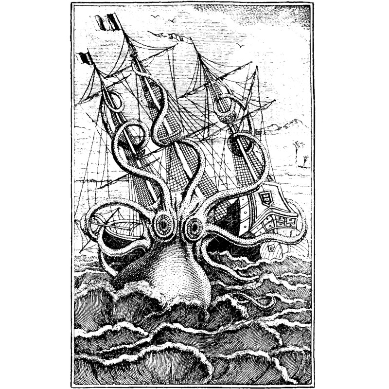 Vintage Kraken attacking ship illustration.png