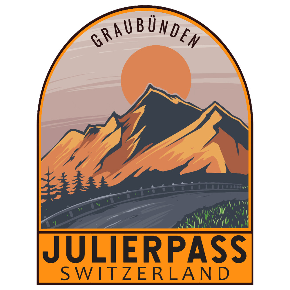 Julier Pass Switzerland Retro Travel Emblem.png