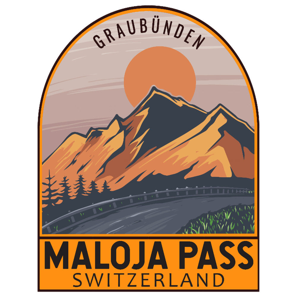 Maloja Pass Switzerland Retro Travel Emblem.png