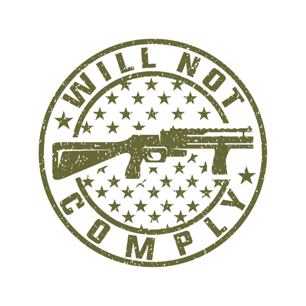 Will Not Comply AR-15 Owner American Flag Gun Rights.png