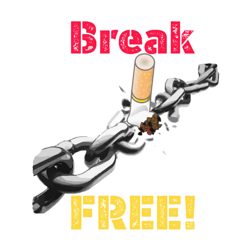 break free. stop smoking V-Neck .png