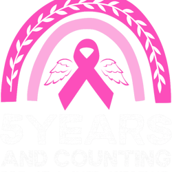 breast cancer survivor gift 5 years cancer free pink rainbow