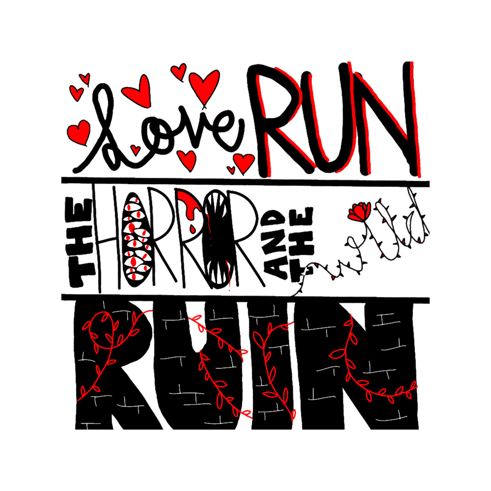 love run, the horror and the wild, and ruin albums by the amazing devil design.png