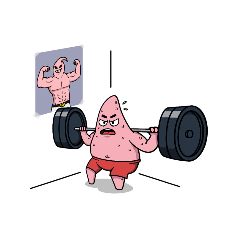 Patrick Starr vs Majin Buu - Funny Anime Workout Motivational.png