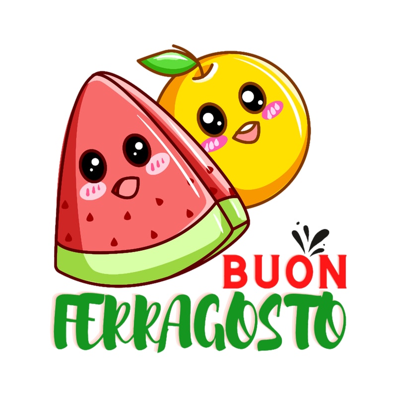 ferragosto - buon ferragosto Cute watermelon _amp_ orange.png