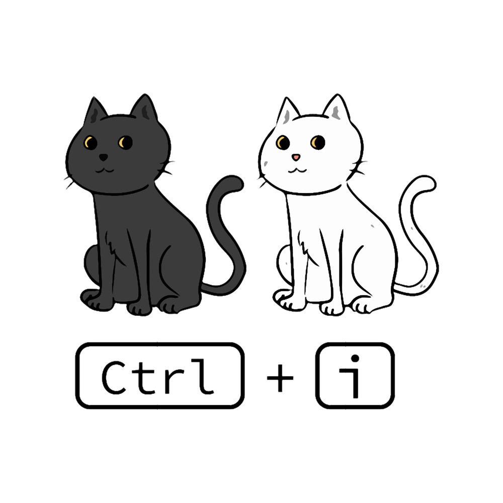 Keyboard Shortcuts Invert Cats black and white.png