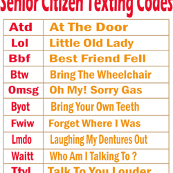senior citizen texting codes discountsenior citizen age