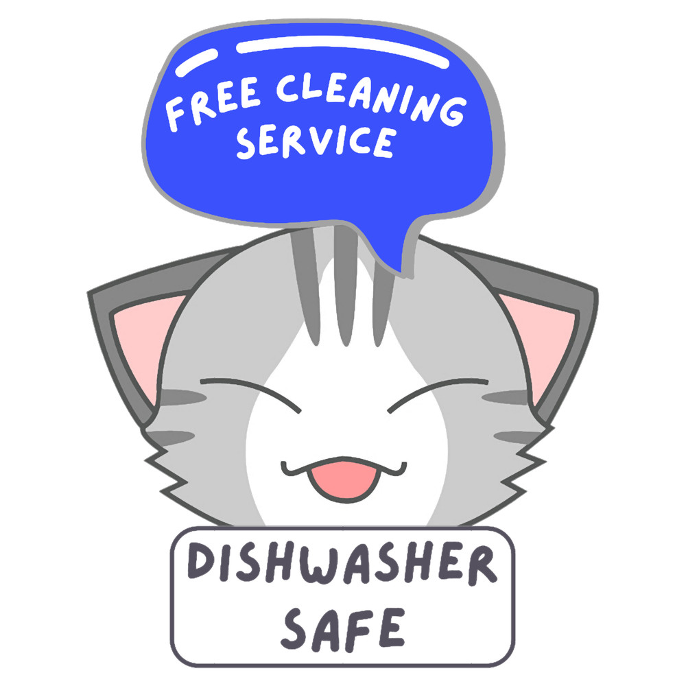 Free cleaning service, cute tabby cat, dishwasher safe.png