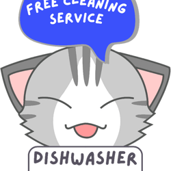 free cleaning service, cute tabby cat, dishwasher safe