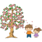 A picture of a tree and the children under it are having fun.png