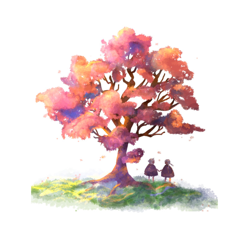 Sky children of the light (cotl) -valentines day couple under the sakura tree days of bloom (night.png