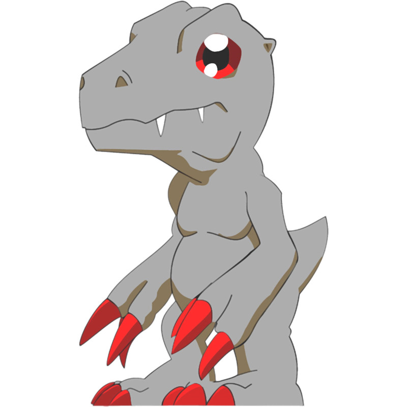 Cartoon Sad Dinosaur Big Claws.png
