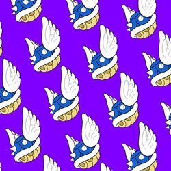 blue shell purple pattern graphic
