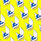 Blue Shell Yellow Pattern Graphic .png