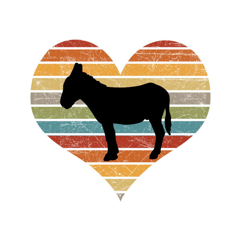 Retro vintage donkey heart .png