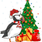 Funny puffins lover gift santa hat puffin christmas .png