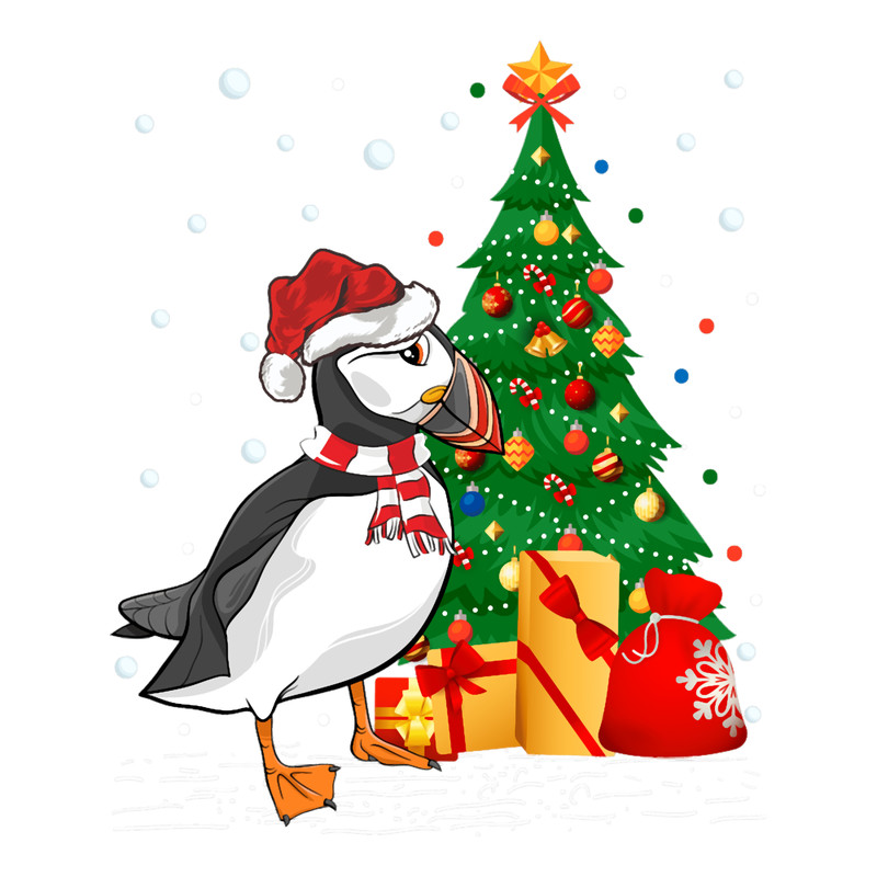 Funny puffins lover gift santa hat puffin christmas .png