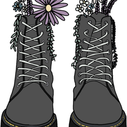 boots and flowers