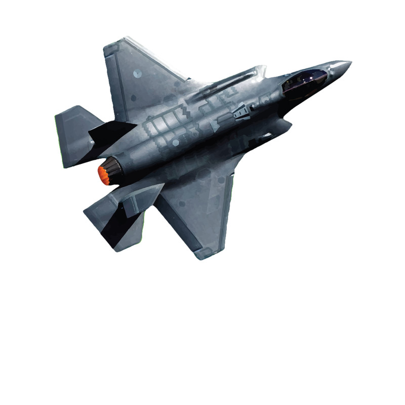 Lockheed Martin F 35 Lightning Fighter Jet top view flying right Bomb Bay US Air Force T-Sh.png