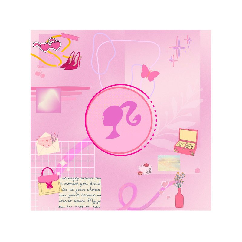 Barbie Aesthetic Collage .png