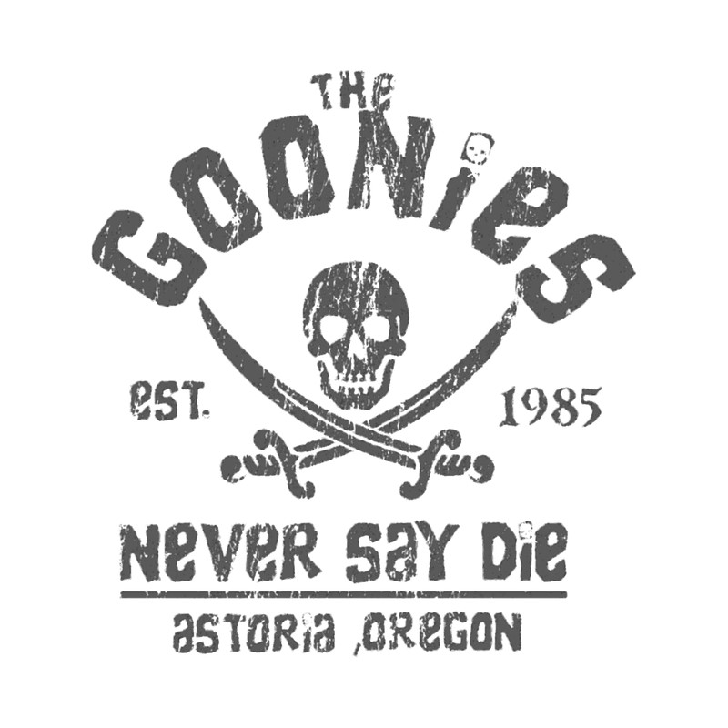 The Goonies - Never Say Die - Grey on Black.png