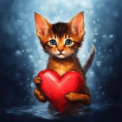the abyssinian cat in love