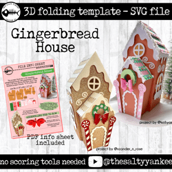 3d gingerbread house svg, gingerbread house svg, gingerbread house template, christmas house svg,svg file