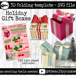 3d gift box svg, 3d christmas present svg, christmas gift svg, christmas gift box, birthday present svg, svg file