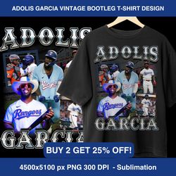 adolis garcia rangers t shirt design. png digital 4500x5100 px bootleg. retro, 90s vintage, bootleg tee png sublimation