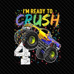 birthday monster truck png, crushing it since 2019, 4th birthday boy monster truck png, 4 year old birthday boy monster