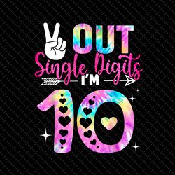 this girl is now 10 double digits png, 10th birthday png, 10th birthday girl png, 10th birthday boy png, birthday tie dy