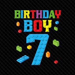 birthday block building png, 7 years old birthday boy, block building birthday boy png, blocks 7th birthday boy png