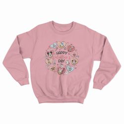 happy valentines day disney group mickey minnie mickey mouse friend disneyland crewneck sweatshirt matching sarcastic