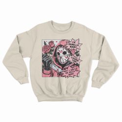 valentine funny adult horror movie jason voorhees killer day gift shirt crewneck sweatshirt matching sweater