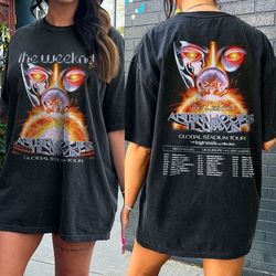 the after hours til dawn 2023 tour 2 sides shirt, after hours tour concert t-shirt