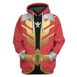 3d power rangers megaforce red ranger custom cosplay tshirt hoodie apparel