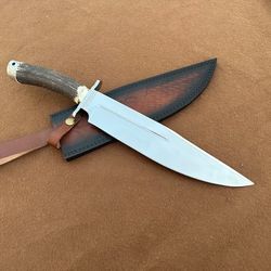 handmade d2 steel bowie knife ,hunting knife, bowie knife, viking knife, stag crown, top selling, viking bowie