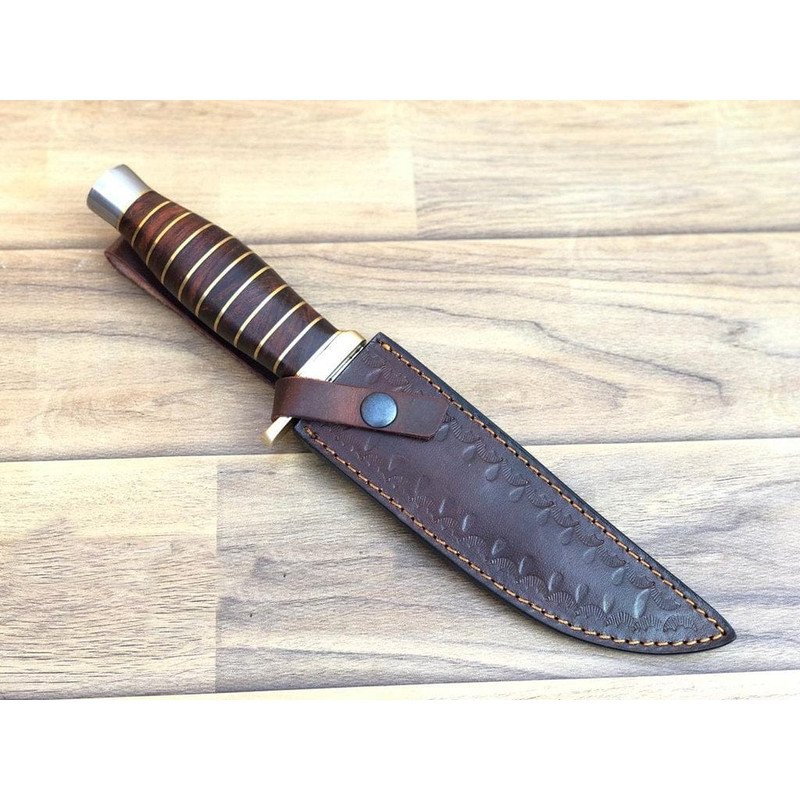 12 Inches HAND FORGED Full Tang D2 Steel Hunting Knife Leather Sheath 2