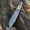 Custom Handmade 15Inch Damascus Steel Bowie Knife With Stag Handle And Brass Guard Evergreen Cutlery 4