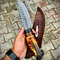 Custom Handmade J2 Steel HandForged Bowie Knife With Stag Horn Handle With Leather Sheath Evergreen Cutlery 1