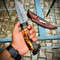 Custom Handmade J2 Steel HandForged Bowie Knife With Stag Horn Handle With Leather Sheath Evergreen Cutlery 3