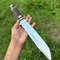 Custom Handmade J2 Steel Bowie Knife With Stag Horn Handle And Steel Guard Includes Leather Sheath Evergreen Cutlery 1