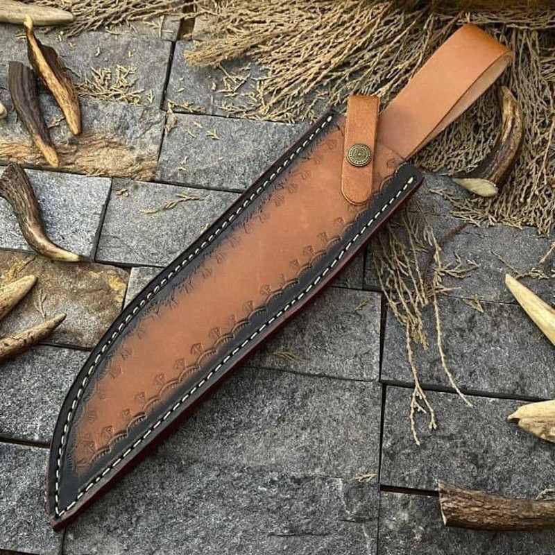 Custom Handmade J2 Steel Bowie Knife With Rosewood Bone And Brass Guard Handle Evergreen Cutlery 7