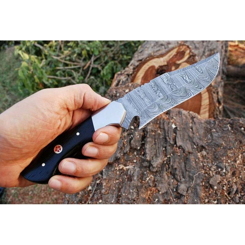 Fixed Blade Custom Handmade Damascus Steel Hunting Knife Skinner Knife Bowie Knife EDC Fixed Blade Knife 1