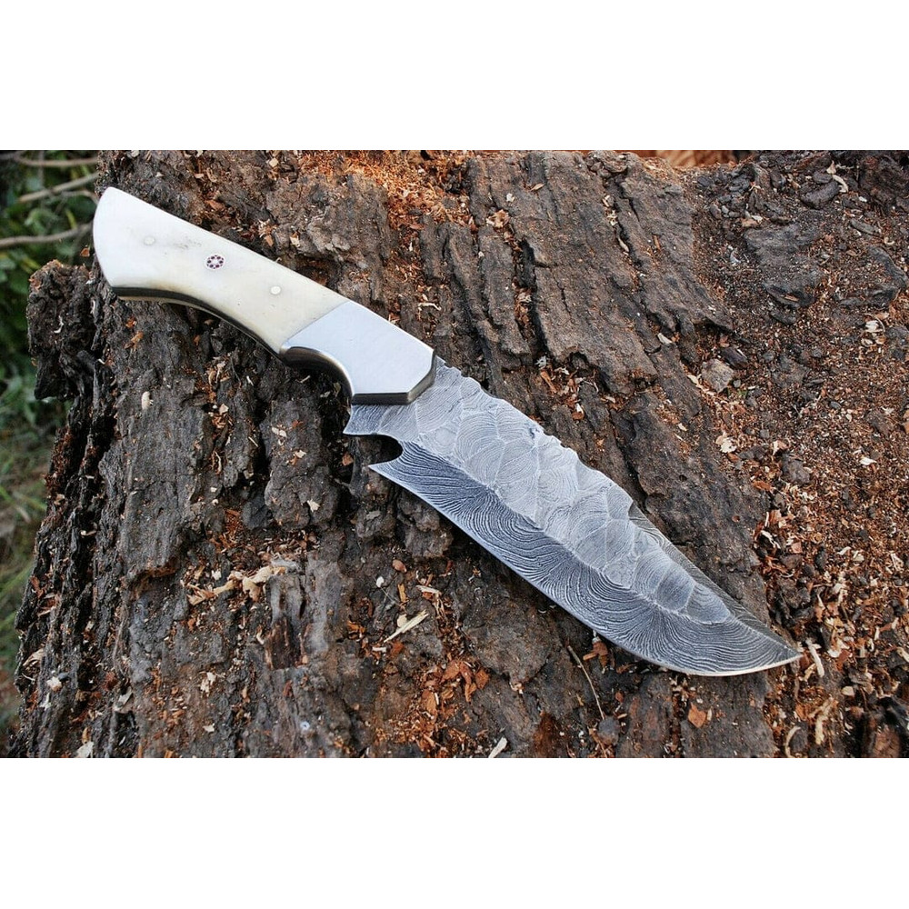 Custom Handmade Damascus Steel Hunting Knife EDC Fixed Blade Bowie Knife 2