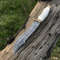 Handmade Damascus Steel Blade Bowie Knife Decorated Camel Bone Handle EC 1