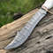 Handmade Damascus Steel Blade Bowie Knife Decorated Camel Bone Handle EC 3
