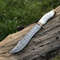 Handmade Damascus Steel Blade Bowie Knife Decorated Camel Bone Handle EC 0